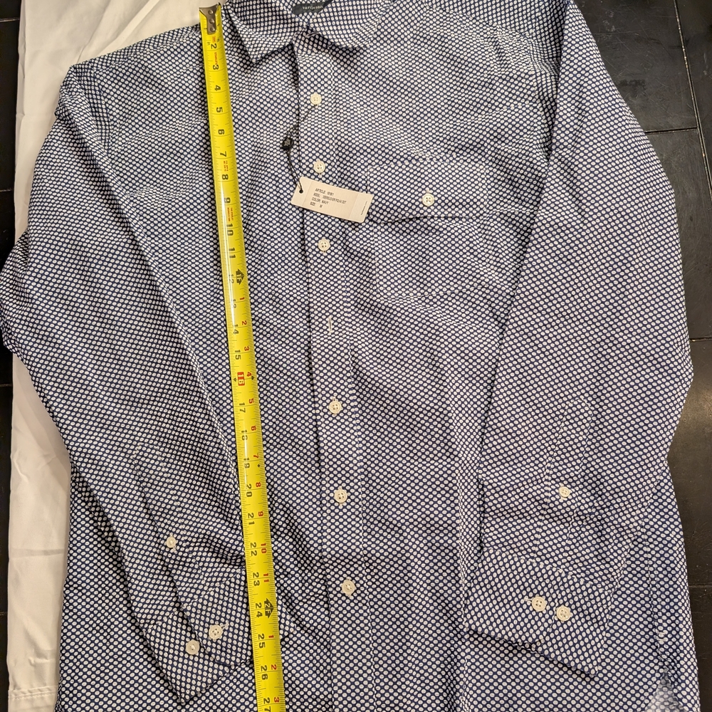 Classic Men's Navy Checkered Dress Shirt